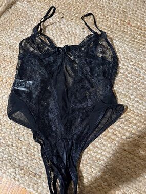 Classic Black Lace Bodysuit - Women's Intimates